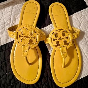 Tory Burch size 8 Yellow Thong Miller Dusty Cassia Mustard Leather Sandals